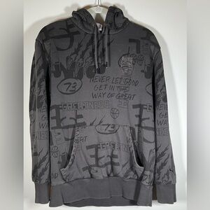 Vintage 90s PUMA basketball black graphic Dennis Rodman hoodie sz M streetwear